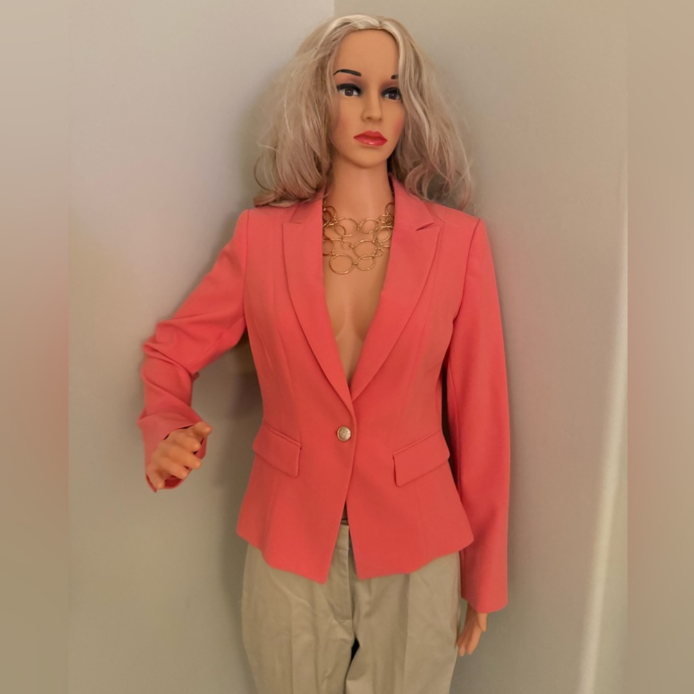 NWT Gorgeous Coral Blazer with Gold Buttons